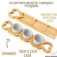 Imagem da promoção Kit para Molhos com Trio de Ramequin de Porcelana Branca