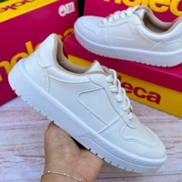 Imagem da promoção Tênis Sapato Feminino Moleca Costura Casual Moda Confortável Couro Sintético