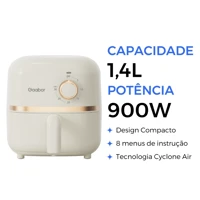 Imagem da promoção Air Fryer Gaabor 1,4L 900W – Compacta, Sem Óleo, Controle de Temperatura, 127V