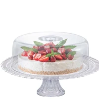 Imagem da promoção Prato de Vidro com Pé e Tampa Plástica Gourmet 32cm Ruvolo