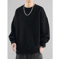 Imagem da promoção Moletom Gola Redonda Unissex Careca Blusa de Frio Casaco Feminino Masculino Flanelado Algodão