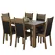 Conjunto Sala de Jantar Mesa Tampo de Madeira 6 Cadeiras Rustic/Preto Bahamas Madesa em oferta