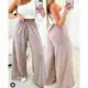 Calça Feminina Pantalona Wide Leg Lanzinha Inverno Elastico Cintura Alta em oferta