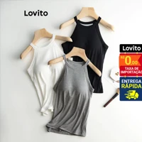 Imagem da promoção Lovito Casual Regata Feminina Simples com Bojo LNL36137