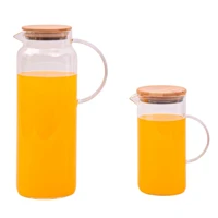 Imagem da promoção Kit 2 jarras de vidro borossilicato suco com tampa de bambu - Oikos