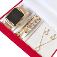 Imagem da promoção Relógio Feminino Digital de Led + Colar Brincos Folheado Ouro + Pulseira Feminina com Caixa - Presen