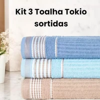 Imagem da promoção Kit 3 Toalhas de Banho Banhão Gigante Tokio Luxo Grossa Diferenciada 140x75cm