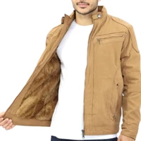 Imagem da promoção jaqueta masculina de sarja toda forrada por dentro com capus removível