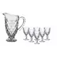 Kit 7 Peças Taças Diamond 320ml + Jarra Diamante 1,2L Para Água Suco Bico Jaca Abacaxi Transparente em oferta