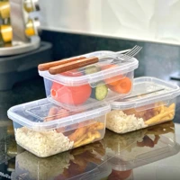 Imagem da promoção Kit 10 marmitas 800ml com duas travas herméticas organizador de congelador alimentos pote livre de B