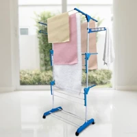 Imagem da promoção Varal Torre 3 Andares Aço Inoxidável Retratil Compacto 4 Rodas Prático