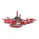 Jogo De Panelas Brinox Ceramic Life Smart Plus Vermelho 8pc em oferta