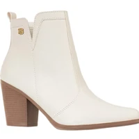 Imagem da promoção Bota Salto Alto Feminina Western Texana Cano Curto Bico Fino Detalhe Lateral