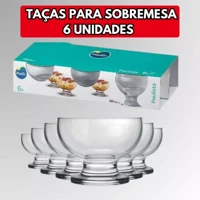 Imagem da promoção Jogo Taças De Sobremesa De Vidro Paulista 220ml Nadir Com 6 Peças