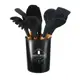 Kit Utensílios de Cozinha Com 5/12 Peças em Silicone com Cabo de Madeira Completo - NL em oferta