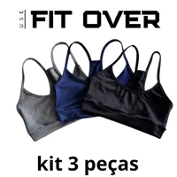 Imagem da promoção Kit 3 tops fitness básico - alcinha - nadador - suplex - academia - crossfit - treino - fitover