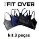 Kit 3 tops fitness básico - alcinha - nadador - suplex - academia - crossfit - treino - fitover em oferta