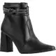 Bota Feminina Lumiss Strass Salto Alto Grosso Brilho Cristal Coturno Bico Fino Confortável Fashion B em oferta