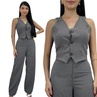 Imagem da promoção CONJUNTO ALFAIATARIA FEMINIMO COM CALÇA E COLETE RISCA DE GIZ ELEGANTE SOCIAL