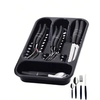 Imagem da promoção Jogo De Talheres 25 Peças Inox Conjunto Faqueiro Com Porta Garfos Colheres E Facas