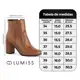 Bota Feminina Lumiss Salto Alto Grosso Cano Curto Bico Quadrado Calce Fácil Zíper Confortável em oferta