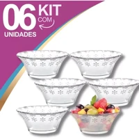 Imagem da promoção Jogo Taças de Vidro 250ML para Sobremesa Sorvete Doces Kit Com 6 Peças ENVIO IMEDIATO