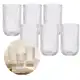 Jogo de 6 copos de vidro canelado frisado 435ml Transparente Riscado Cozinha em oferta