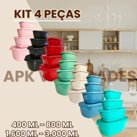 Imagem da promoção Kit Pote Plástico Para Cozinha 4 peças hermetico