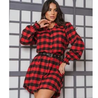 Imagem da promoção Vestido Chemise Camisão Flanelada Xadrez