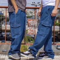 Imagem da promoção Calça Cargo Mesculino Feminino 6 Bolsos skate Larga Fechamento Cordão