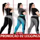 Kit 2 Leggings Plus Size ModelaBumbum | Cintura Alta | Conforto + Estilo | Estampa sortida em oferta