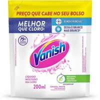 Imagem da promoção Vanish Tira Manchas Líquido Crystal White para roupas brancas Refil Econômico 200ml