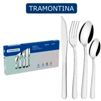 Imagem da promoção Faqueiro Tramontina Búzios em Aço Inox Jogo de Talheres 24 Peças