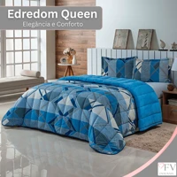 Imagem da promoção Kit Coberdrom Edredom Casal Queen 400 Fios Dupla Face Jogo de Cama Estampado 3 Peças com Fronhas