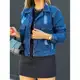 Jaqueta Jeans feminina manga longa em oferta