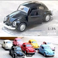 Imagem da promoção Carrinho Brinquedo Carro De Ferro com Fricção Fusca Fusquinha Colecionador Abre portas e Capô