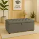 Puff Baú pé de cama 90 cm no Sued Capitone Organizador e Sapateira (Porta Objetos e Brinquedos) em oferta