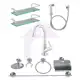 Kit Acessórios Para Banheiro Aço Inox Completo 9 peças com Torneira + Ducha Higiênica + 2 Porta Sham em oferta