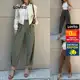 Lovito Casual Calça Feminina Lisa Botão em oferta