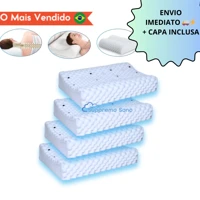 Imagem da promoção KIT 4 Travesseiro CERVICAL Ortopédico Pillow MAGNÉTICO com Infravermelho Terapêutico Anti Ronco