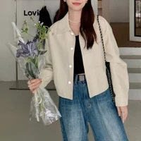 Imagem da promoção Lovito Jaqueta casual com bolso liso para mulheres LNE69498