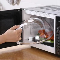 Imagem da promoção Tampa Para Microondas Protetor Alimentos Anti Sujeira Comida Com Válvula Alça De Plástico Pratos