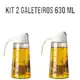KIT 2 Garrafa Galheteiro de VIDRO 630ml com tampa abre e fecha para Azeite Oleo e Vinagre Jarra para em oferta