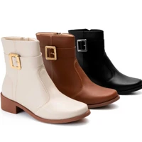 Imagem da promoção Bota Feminina Lumiss Montaria Rasteira Cano Baixo Fivela