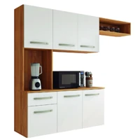 Imagem da promoção Armário de Cozinha Completa Suspenso com Balcão 6 Portas 1 Gaveta Belíssima Freijó/Branco Fiorello