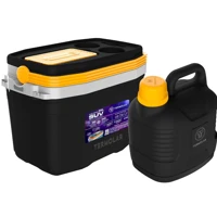 Imagem da promoção Caixa Térmica 20l Preta Amarela + Garrafão Térmicos 5l