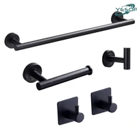 Imagem da promoção Kit Acessórios Banheiro Preta Toalheiros 5 Peças Aço Inox Fosco Yesop