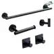 Kit Acessórios Banheiro Preta Toalheiros 5 Peças Aço Inox Fosco Yesop em oferta