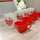 Kit carinho 4 canecas estampadas De Amor com 4 xícaras Coracao em oferta
