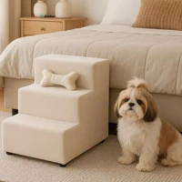 Imagem da promoção Escada Pet 3 Degraus para Cachorro, Gato Várias Cores Almofadada Veludo Com Almofada Osso - Pratikza